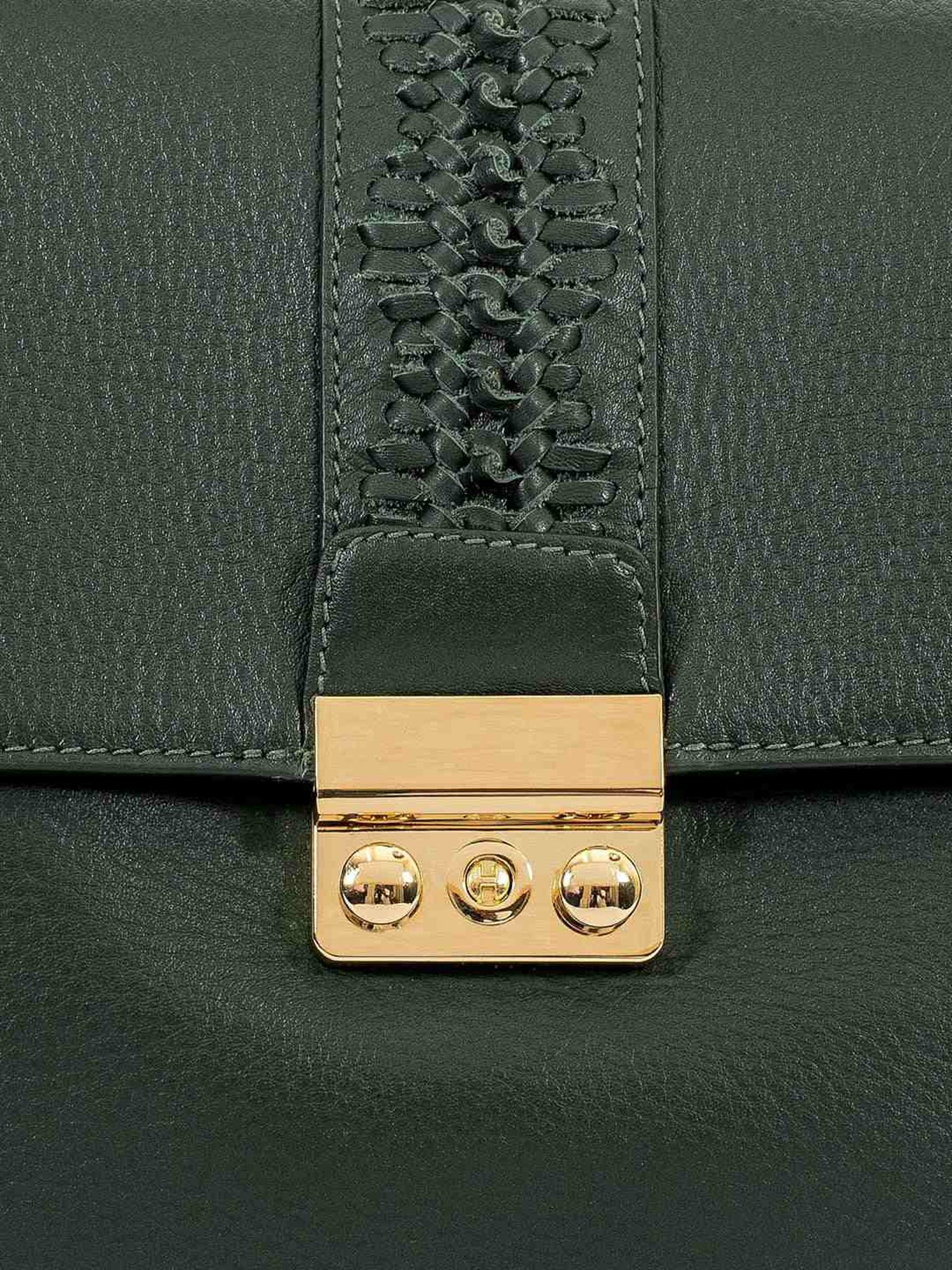 Eske Anika Green Textured Medium Sling Handbag