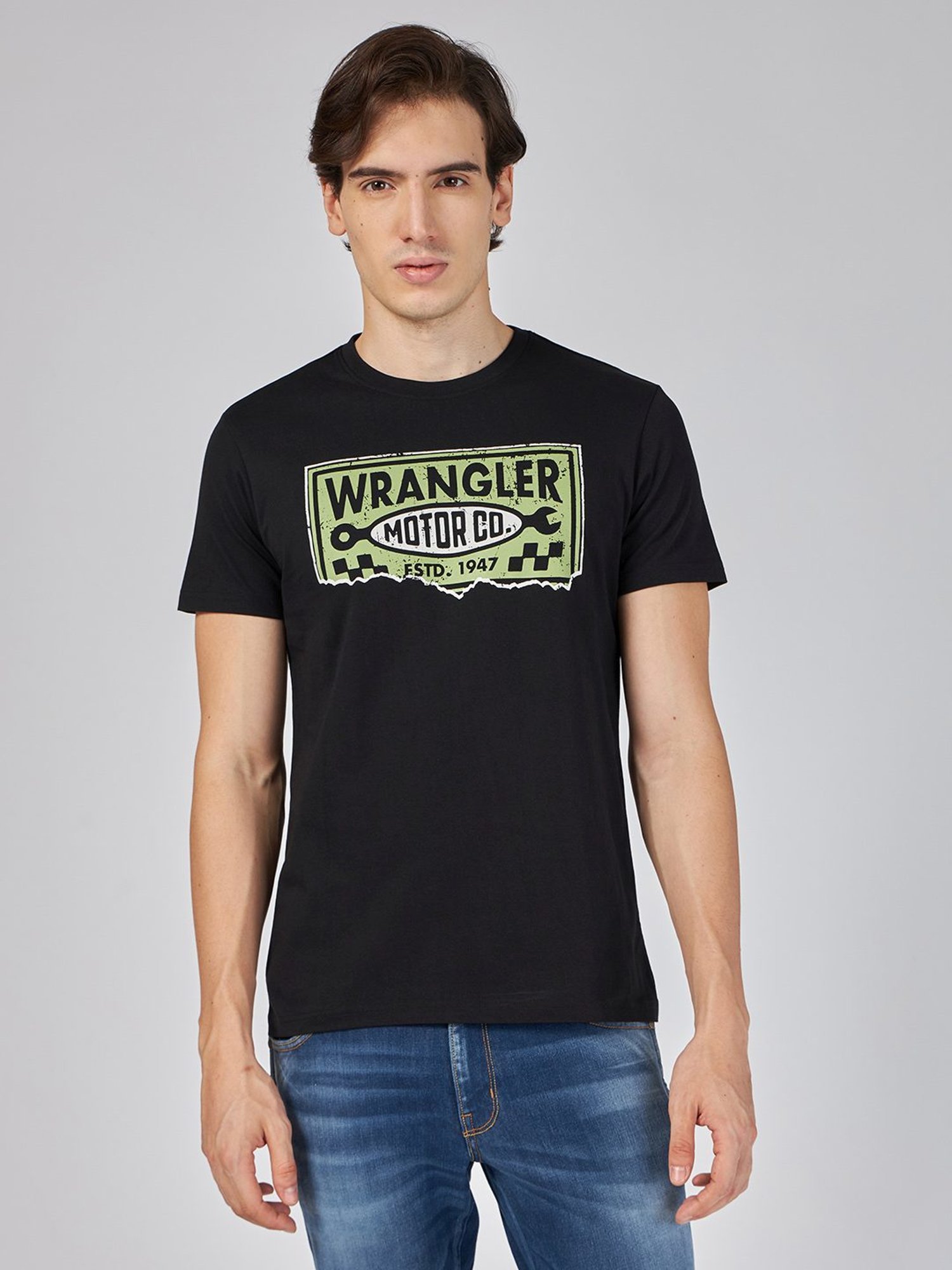Wrangler Black Beauty Regular Fit Printed T-Shirt