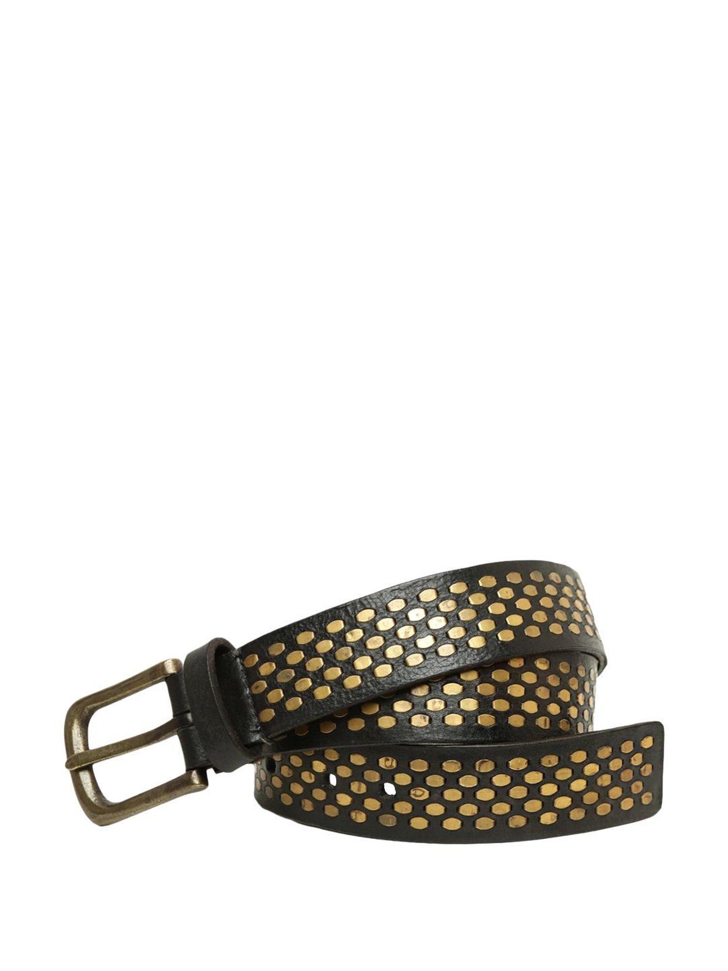 Art N Vintage Black Leather Waist Belt For Women