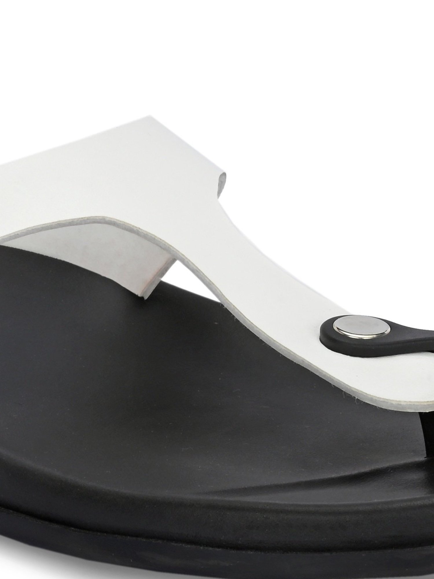 Hoversole Men's White T-Strap Sandals