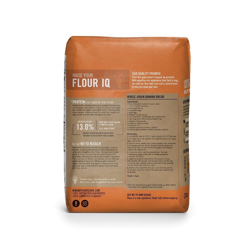 King Arthur Flour Unbleached White Whole Wheat Flour - 5lbs
