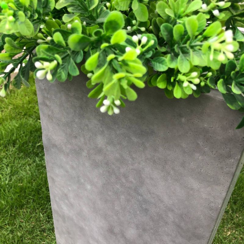 Set of 2 Kante Lightweight Modern Tall Square Outdoor Planters Natural Concrete - Rosemead Home & Garden, Inc.