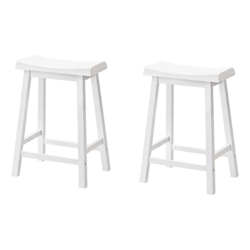 24" Saddle Seat Barstool White - EveryRoom