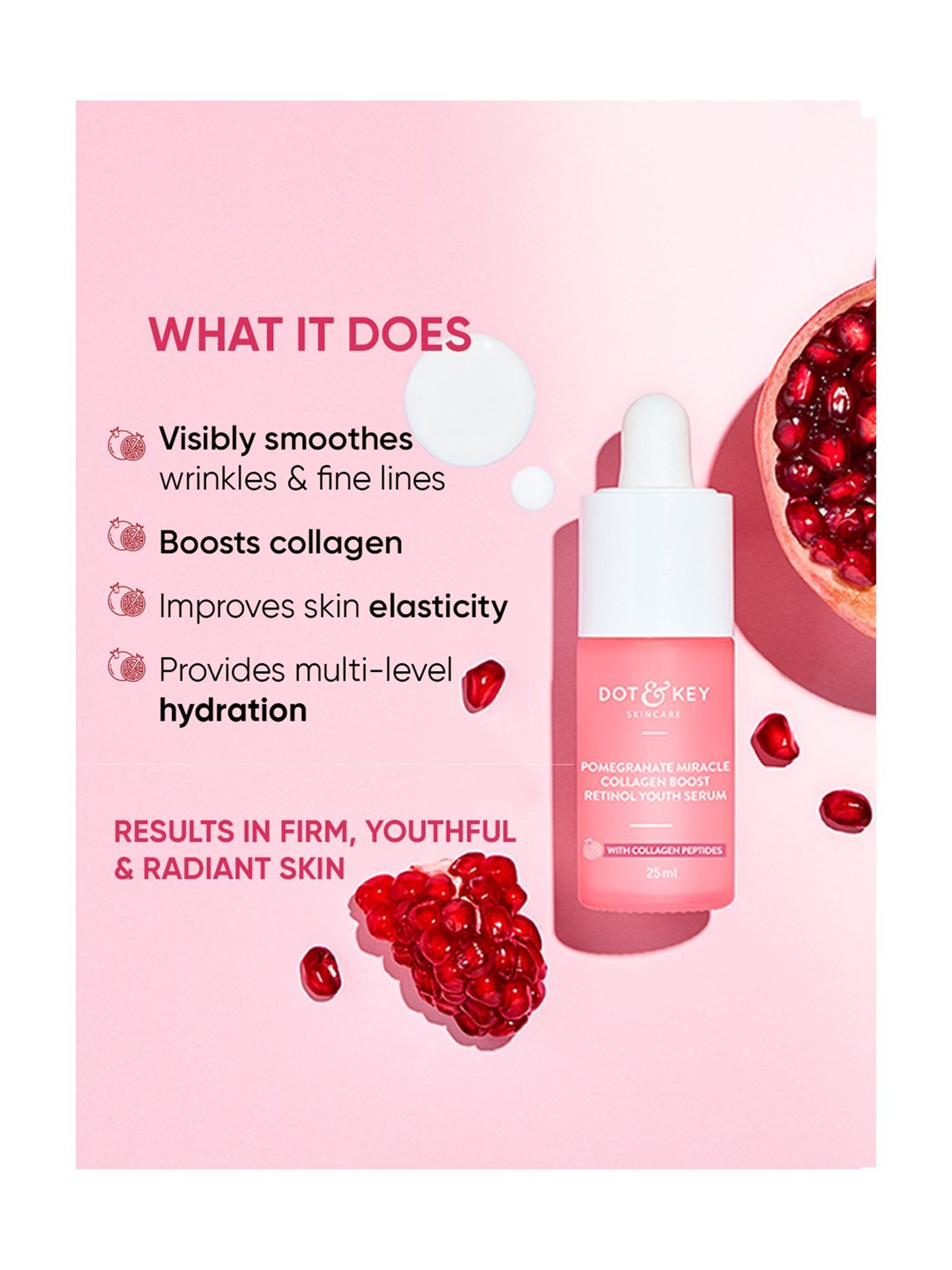 Dot & Key Pomegranate Miracle Collagen Boost Retinol Youth Serum - 25 ml