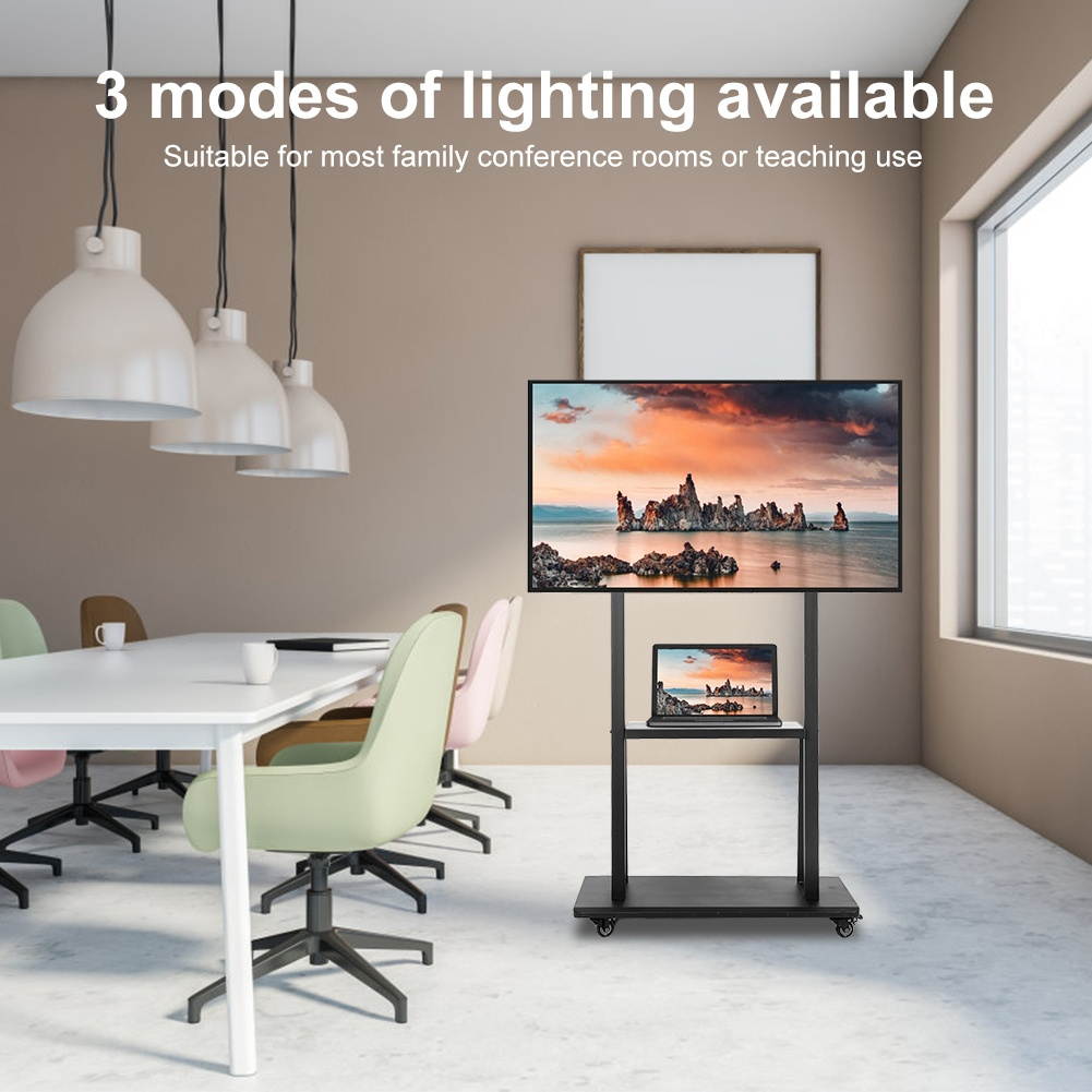 Mobile TV Stand Rolling TV Cart with Wheels for 32-70in LCD TV w/ 2 Layers Panel