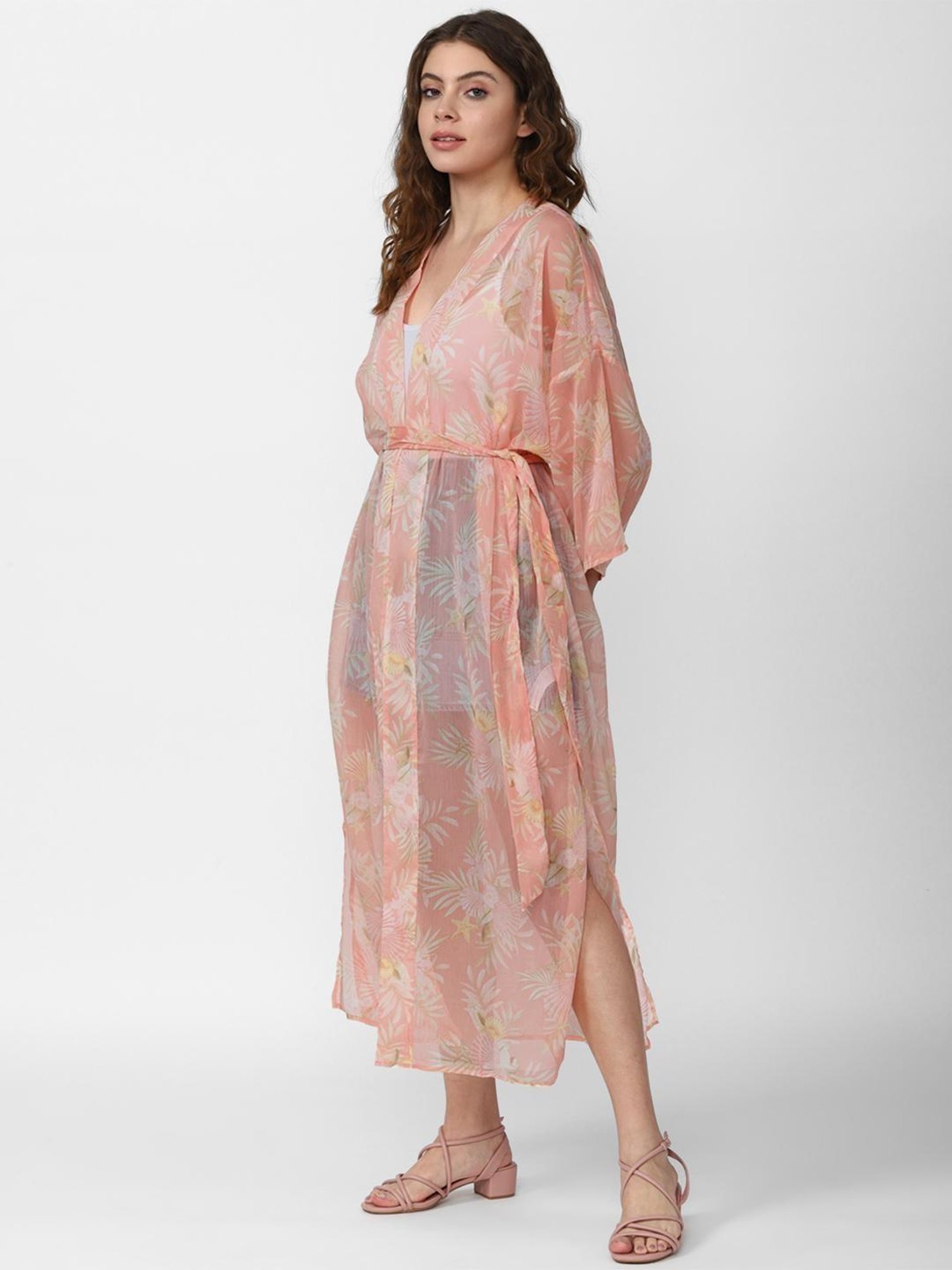 Forever 21 Peach Printed Shrug