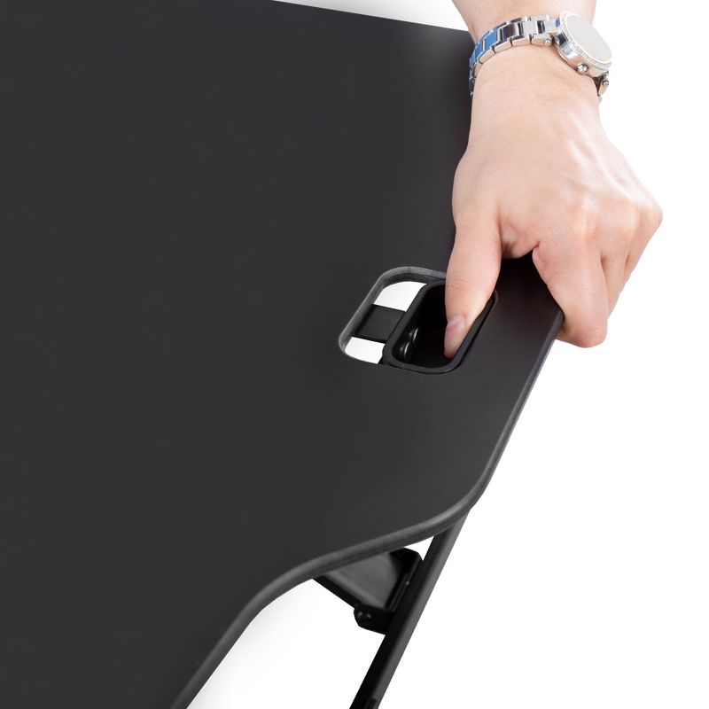 X-Elite Essential Standing Desk Converter with Pneumatic Height Adjustment &ndash; Black &ndash; Stand Steady