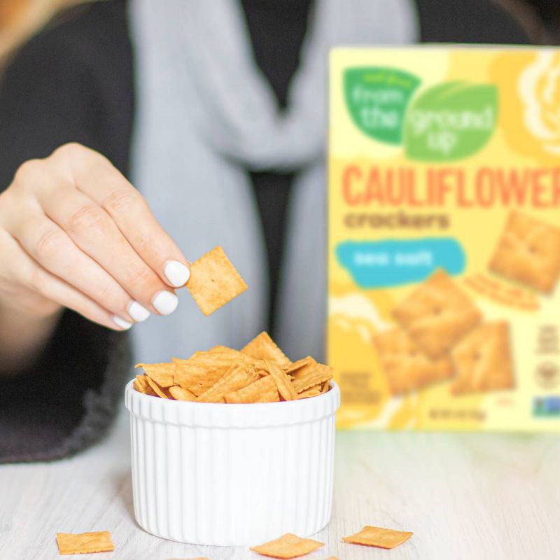 Real Food From the Ground Up Cauliflower Crackers - Sea Salt - 4oz