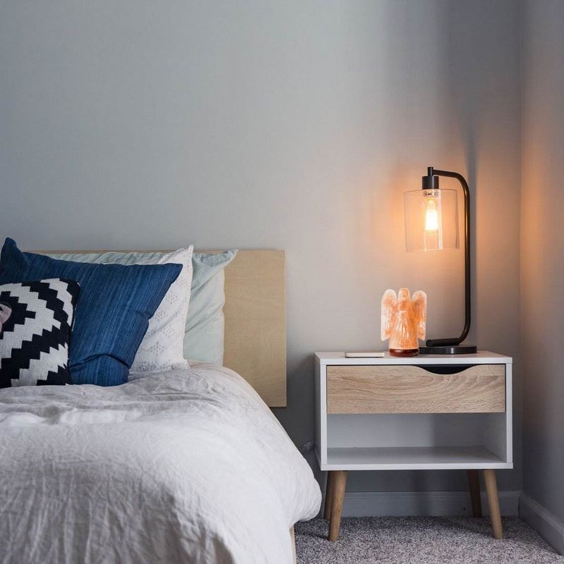 Salacia Himalayan Carved Angel-Shaped Salt Lamp Light with Dimmer, Pink