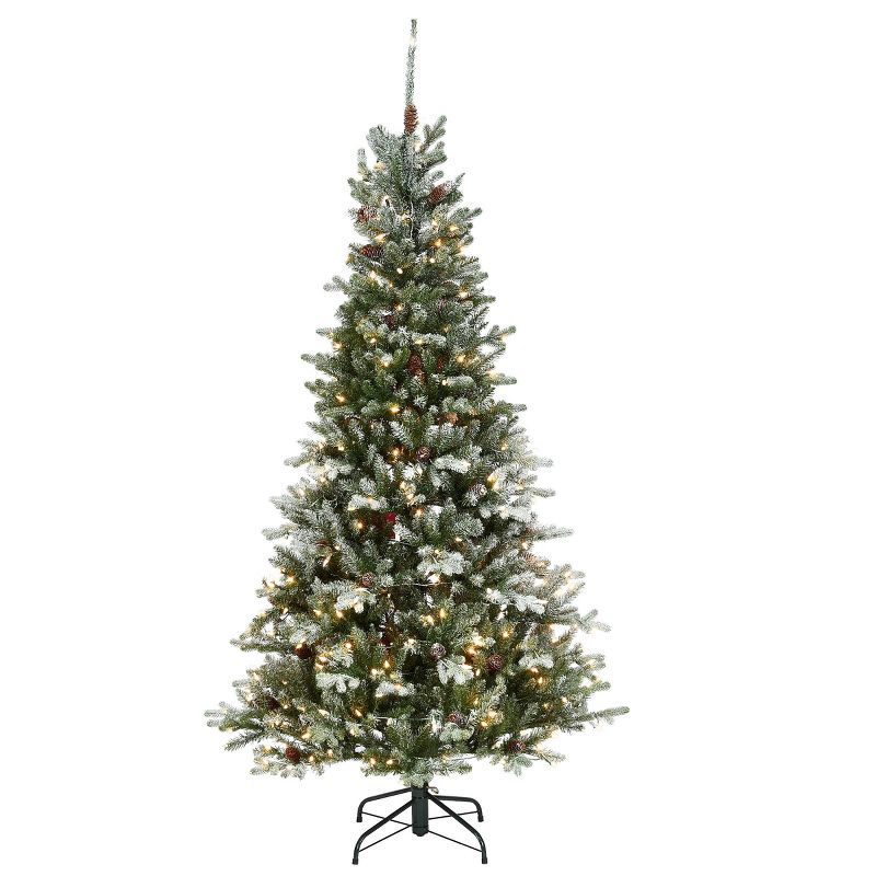 Best Choice Products 7.5ft Premium Hinged Fir Pencil Artificial Christmas Tree w/ Foldable Stand, Easy Assembly