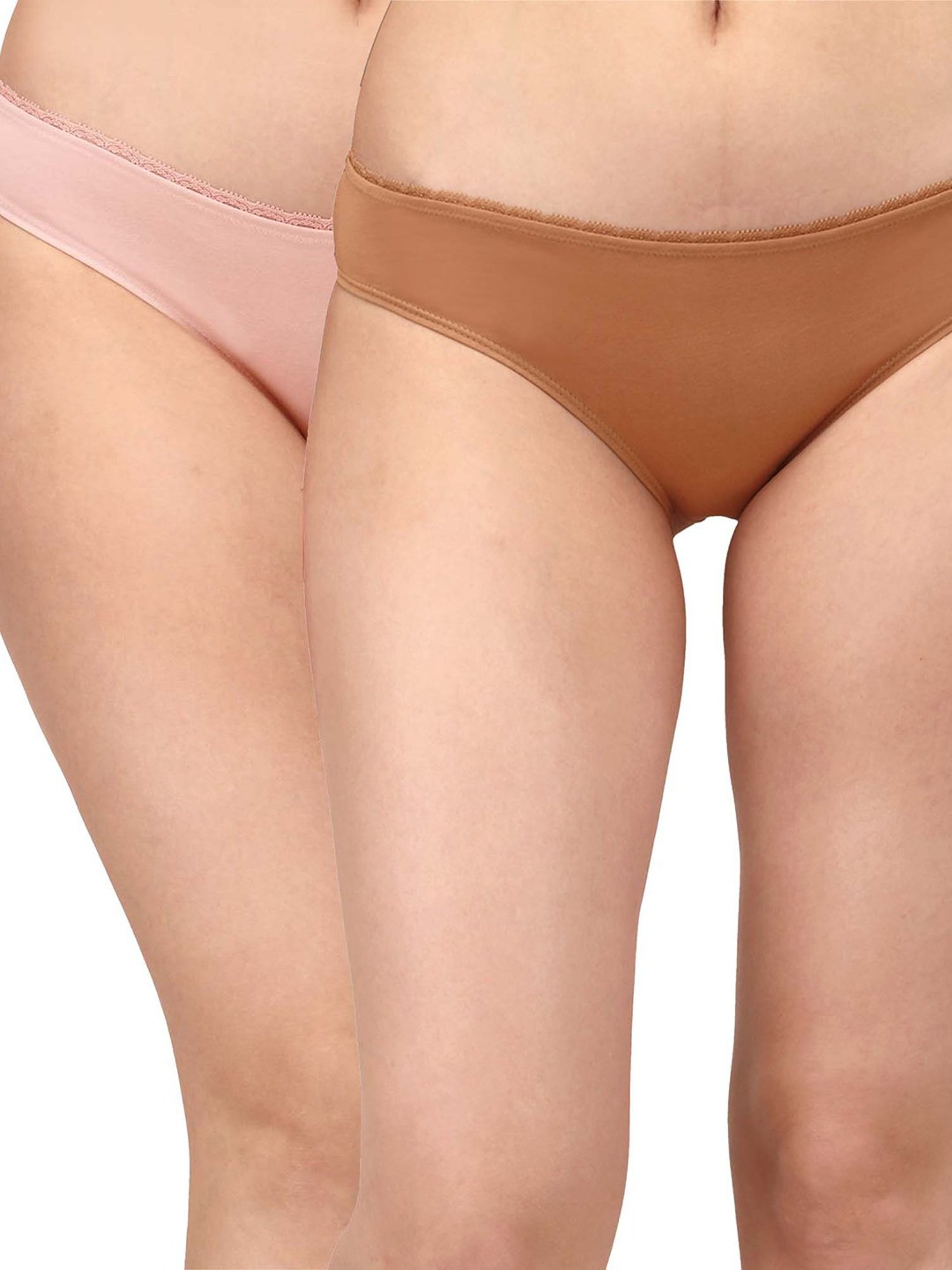 Soie Pink & Brown Bikini Panty - Pack of 2