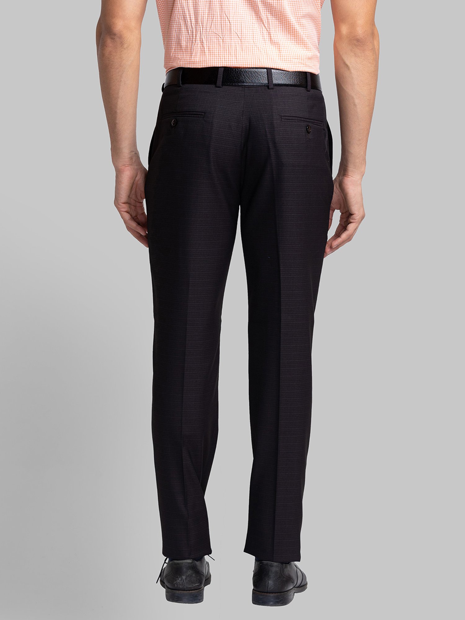 Park Avenue Purple Regular Fit Checks Trousers