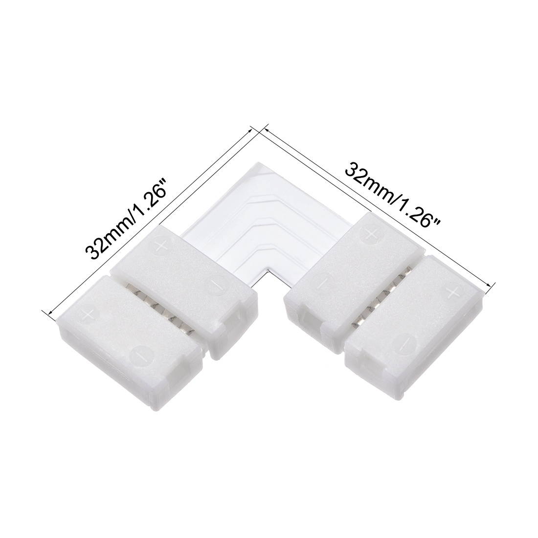 10mm 4P L-shape LED Strip Connector Right Angle Corner Connectors Clip for 5050 RGB 4 Conductor LED Strip Lights Strip to Strip 10Pcs