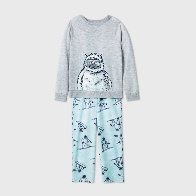 Boys' 2pc Henley Pajama Set - Cat & Jack™ Green S