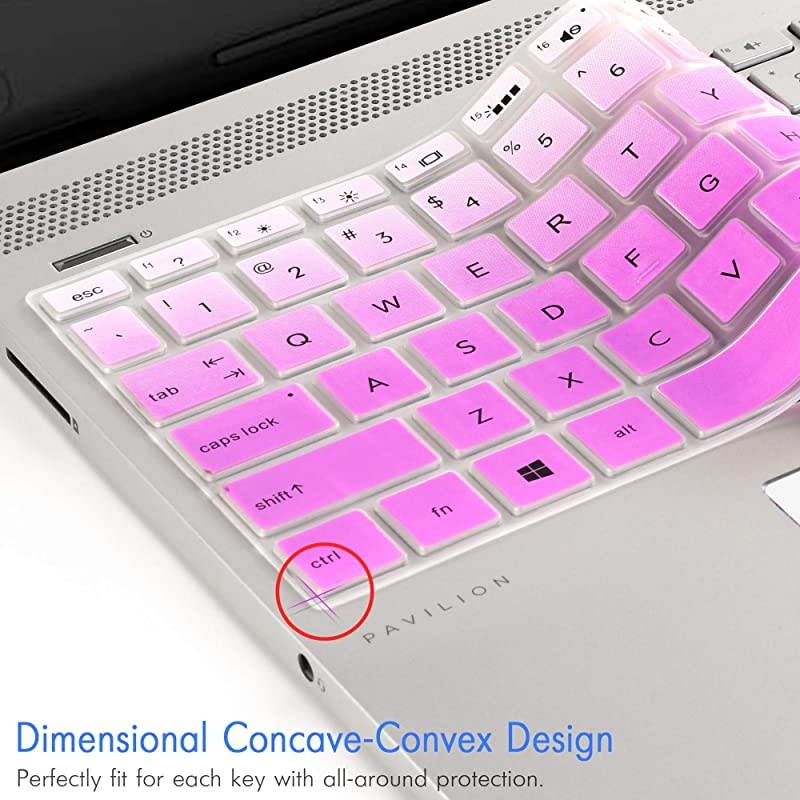 Pavilion X360 14M Keyboard Cover Ultra Thin Anti Dust Silicon Skin Protector for Pavilion X360 14M-BA011DX 14M-BA013DX 14M-BA015DX 14M-BA114DX 14" Touchscreen Laptop US Layout(Gradualpurple)