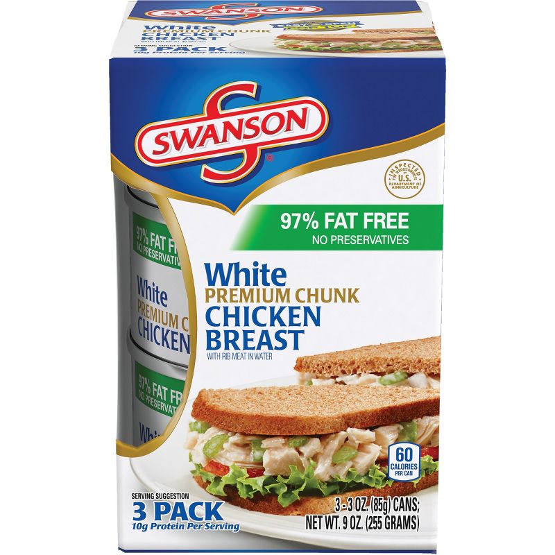 Swanson Premium White Chunk Chicken Breast in Water - 9oz/3ct