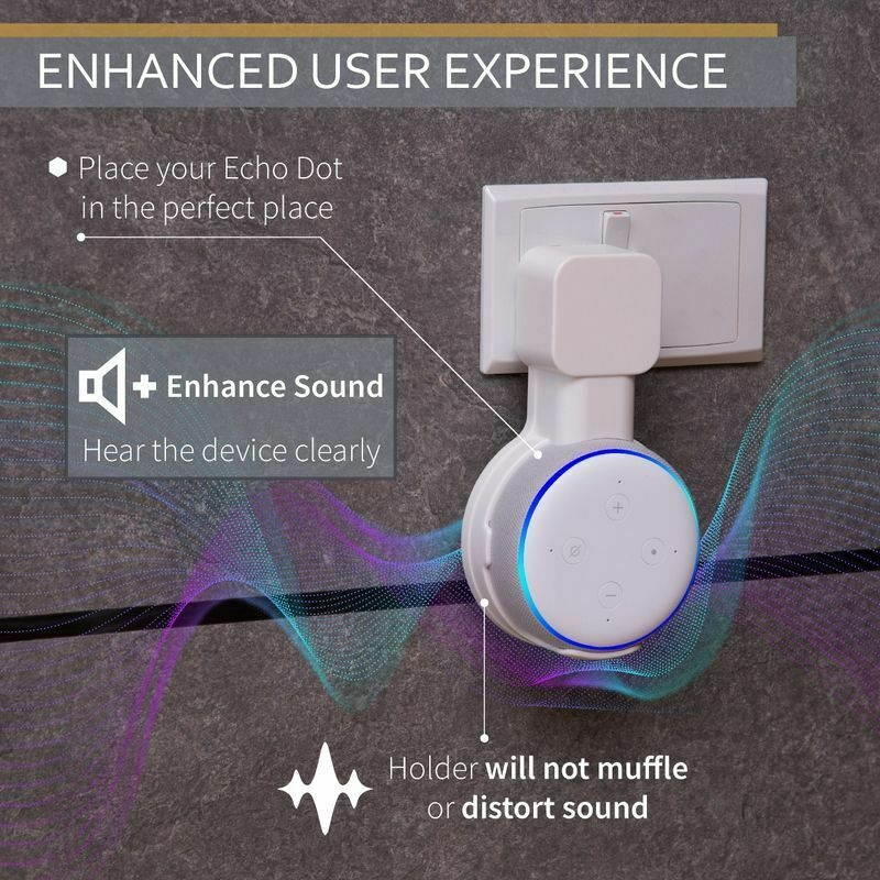 1X Wall Mount Holder For Amazon Echo Dot 3Rd Gen Alexa Smart Home Speaker White