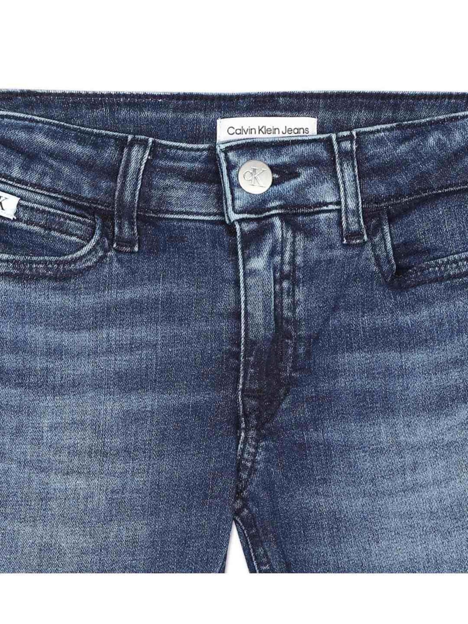 Calvin Klein Jeans Girls Blue Cotton Washed Jeans