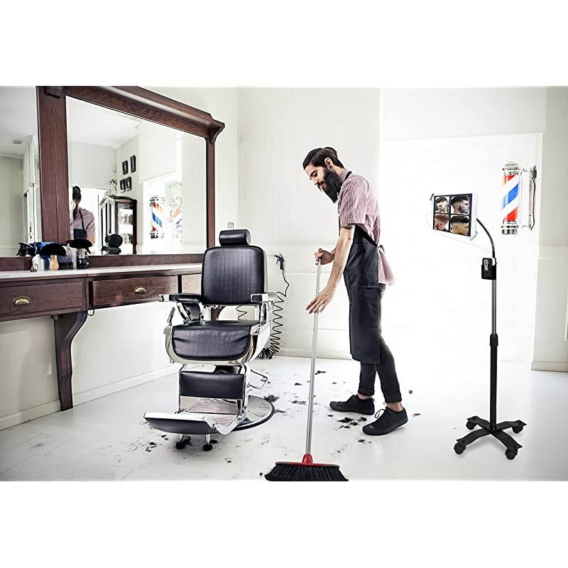 Compact Security Height-Adjustable Rotating Tablet Stand with Gooseneck, Locking Wheels for 7-14&rdquo; Tablets/iPad 10.2-Inch (7th & 8th Gen), iPad Pro 12.9 (Gen. 3), iPad Air 3 & More, Black