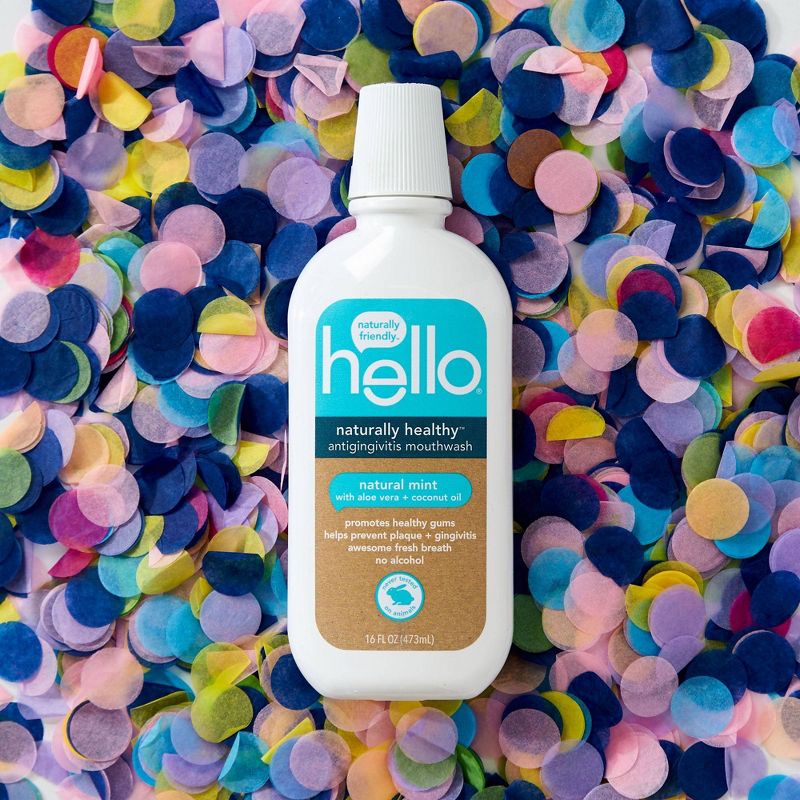 hello Naturally Healthy Antigingivitis Mouthwash , Alcohol Free and Vegan , 473ml