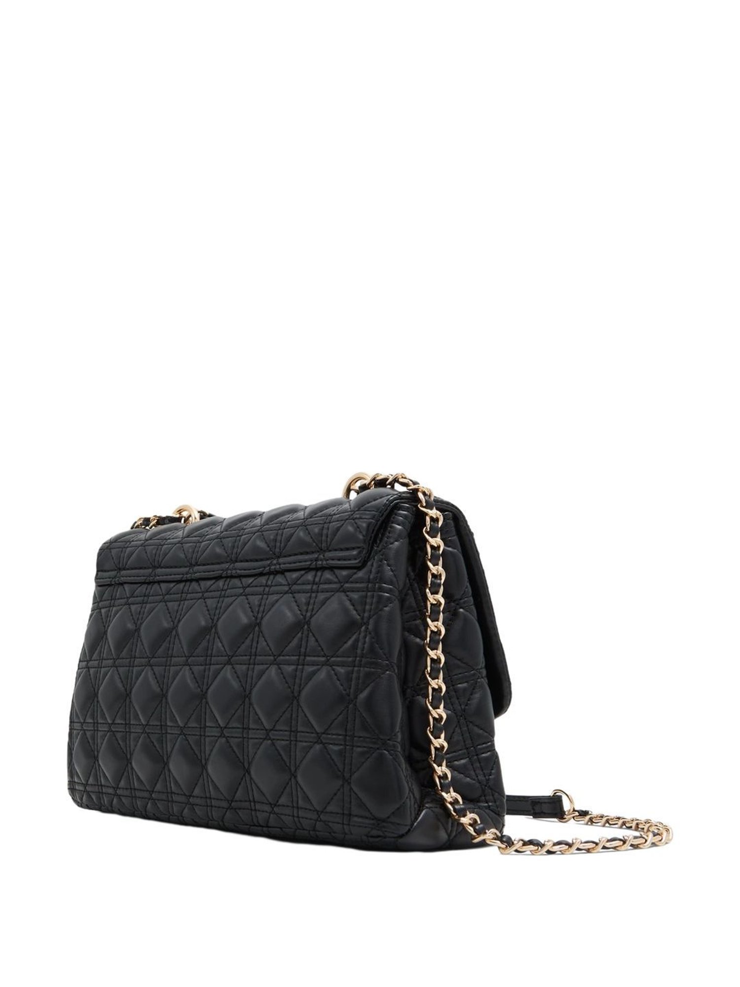 Call It Spring Black Textured Medium Sling Handbag