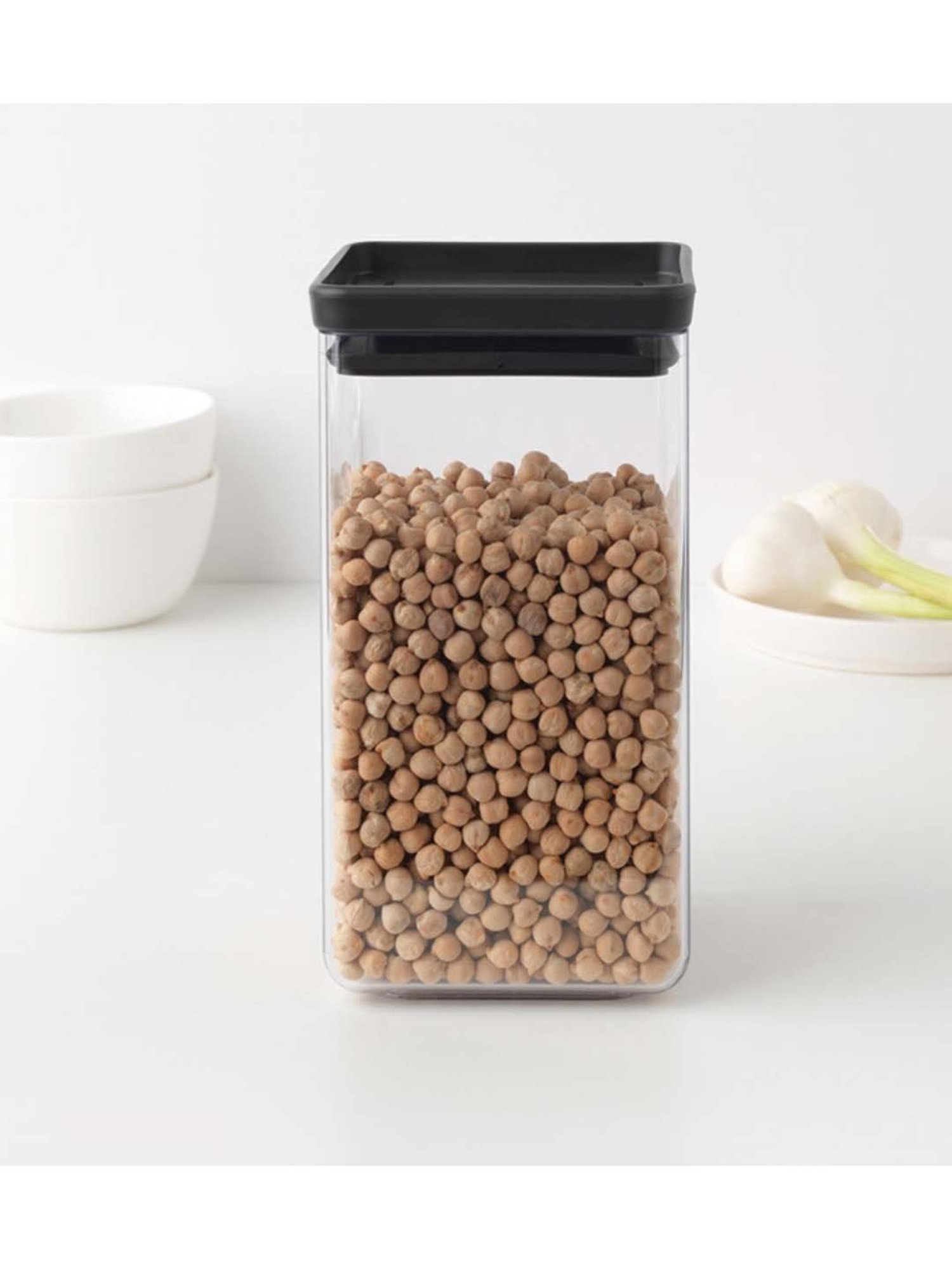 BRABANTIA Transparent Plastic Square Containers with Lid (1600 ml) - Set of 1