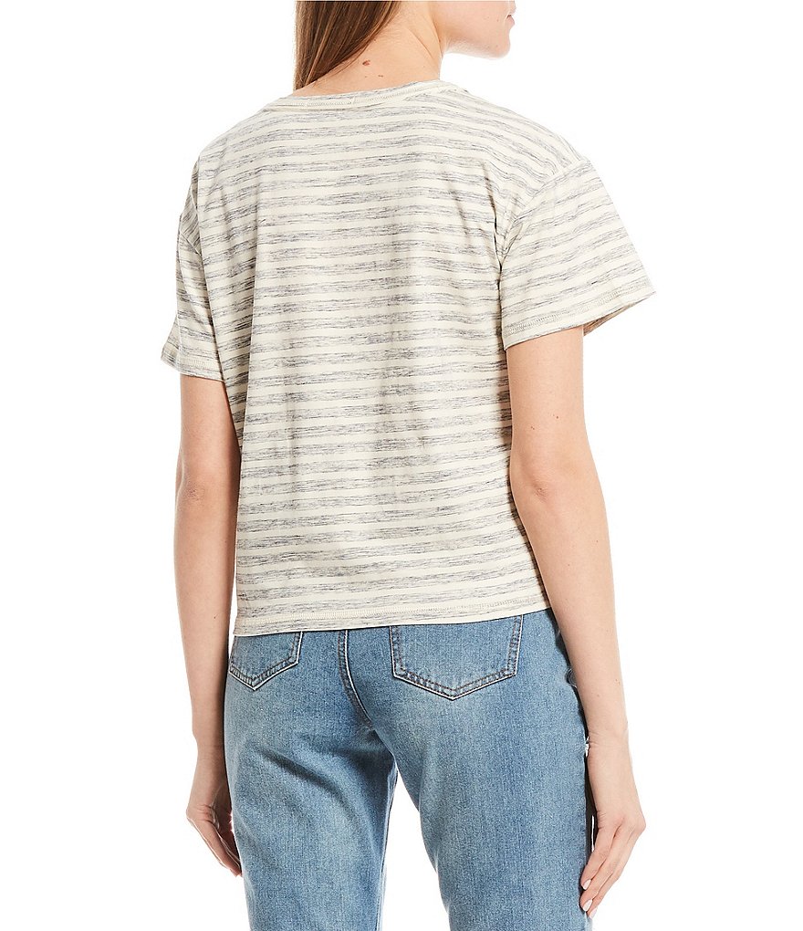 C&V Chelsea & Violet Stripe Short Sleeve Knit Pocket Tee