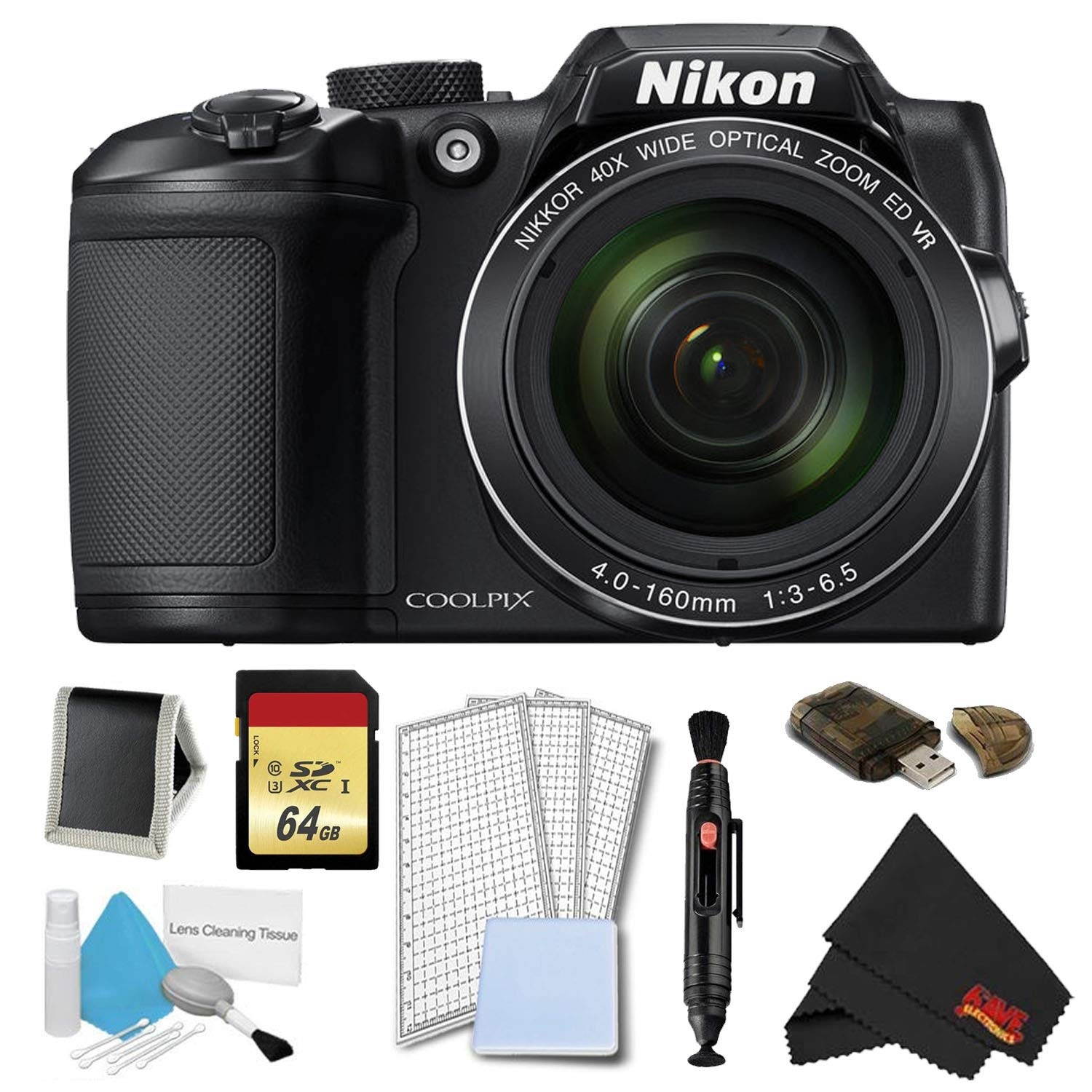 Nikon COOLPIX B500 Digital Camera (Black) Complete Kit