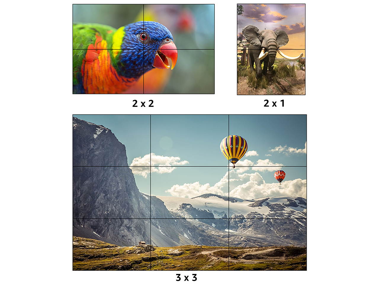 Video Wall Controller 3x3 Processor 4K 3840x2160@30Hz HDMI 1.3 with 1 HDMI Input and 9 Outputs 13 Display Modes Including 1x1,1x2,1x3, 1x4, 2x1, 2x2, 2x3, 2x4, 3x1, 3x2, 3x3, 4x1, 4x2