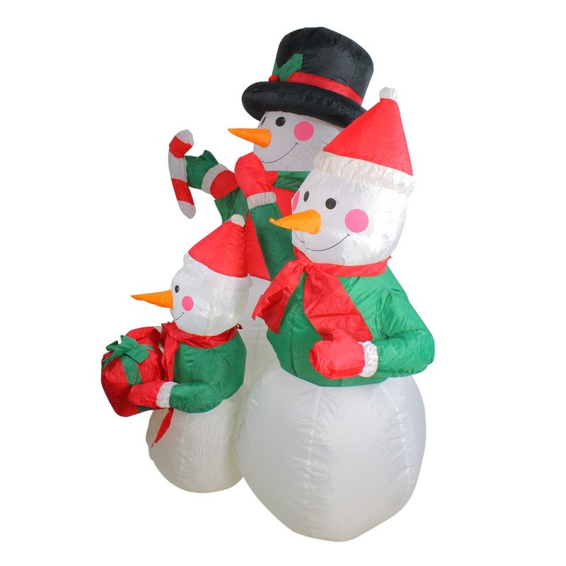 Northlight 4' Inflatable Snowman Family Lighted Christmas Yard Art Decor