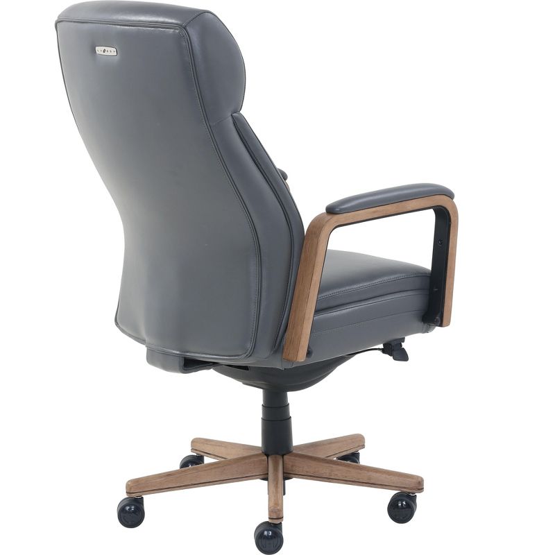 La-Z-Boy Landon Premium Bonded Leather Executive Chair, Gray 60028