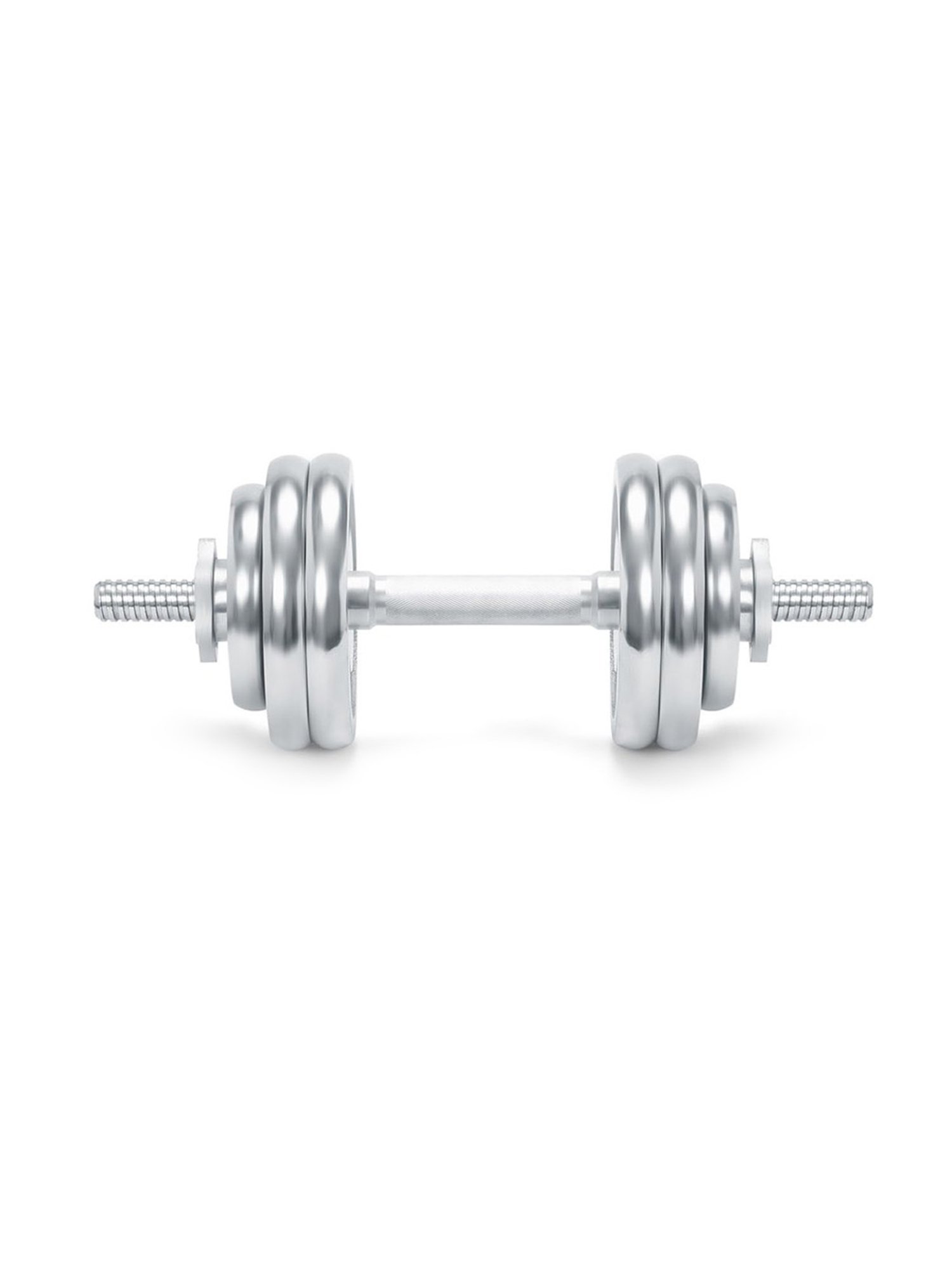 KAKSS Cast Iron Chrome Plated Dumbbells (Silver) Size - 40KG