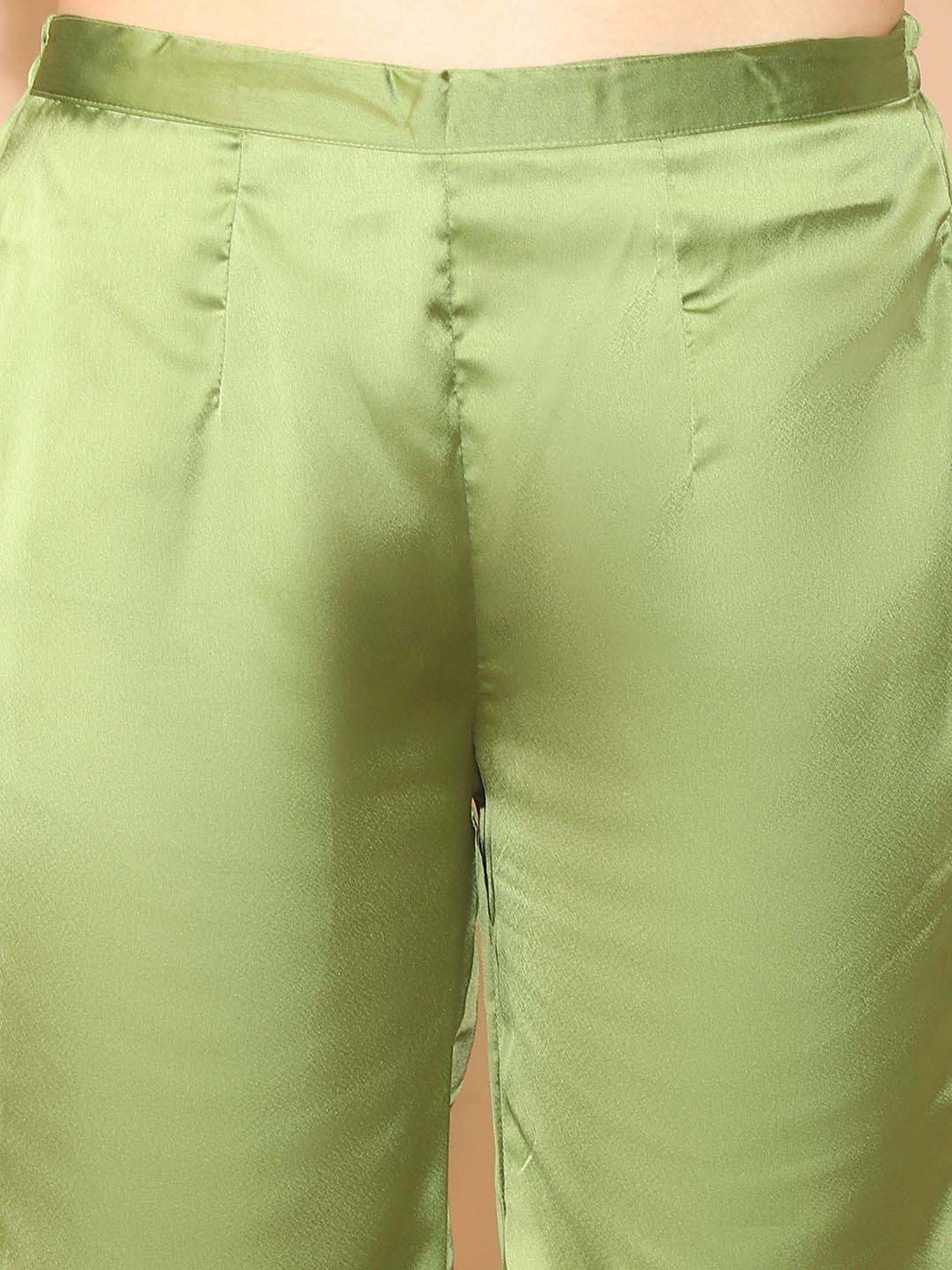 Indian Needle Green Embellished Shirt Pants Set