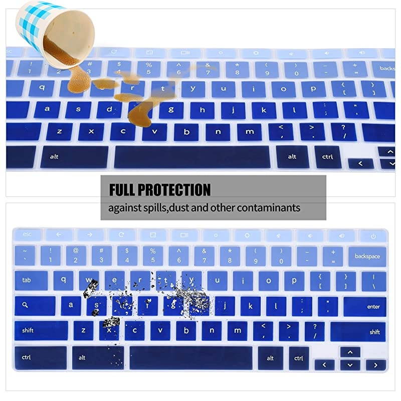 Keyboard Cover Skin Compatible with 11.6" Samsung Chromebook 3 XE500C13,Samsung Chromebook 4 XE350XBA 15.6",Samsung Chromebook 2 XE500C12,12.2" Samsung Chromebook Plus V2 2-in-1 (Ombre Blue6s)