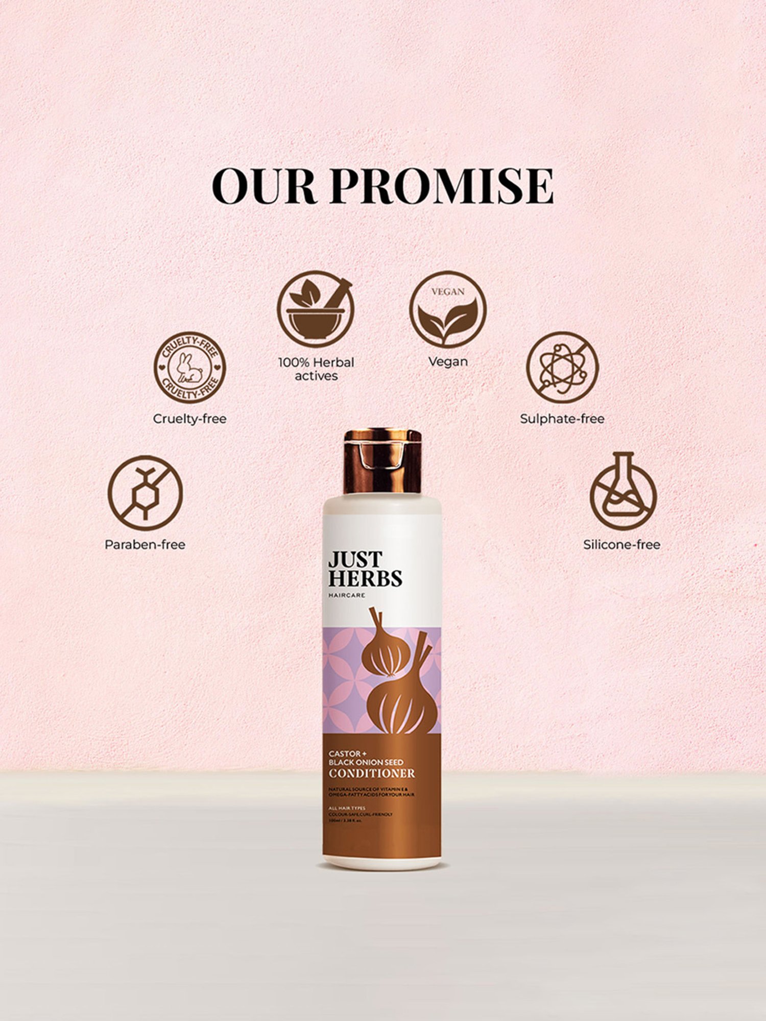 JUST HERBS Castor + Black Onion Seed Conditioner - 100 ml