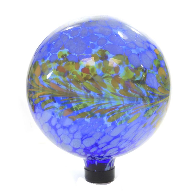 Home & Garden 11.0" Blue-White Peacock Burst Globe Gazing Ball Yard Decor Echo Valley  -  Outdoor Sculptures And Statues