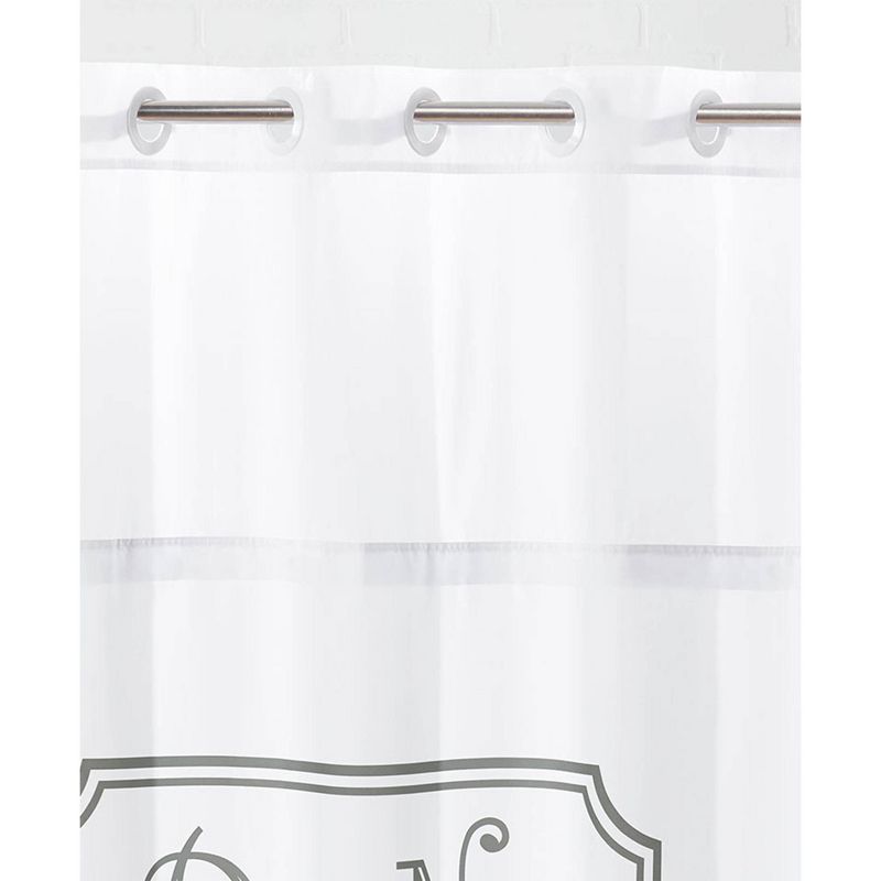 Do Not Disturb Shower Curtain with PEVA Liner Gray - Hookless