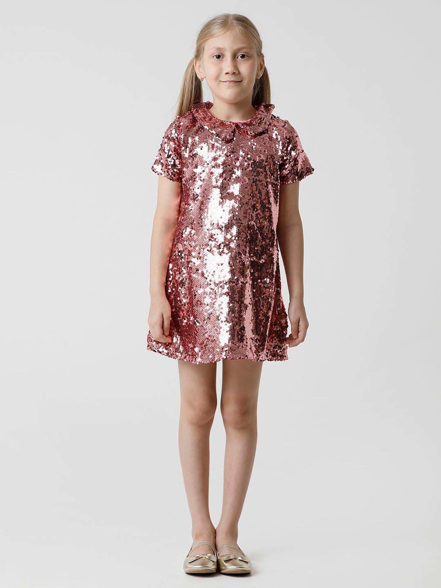 Kate & Oscar Kids Pink Cotton Embellished Dress