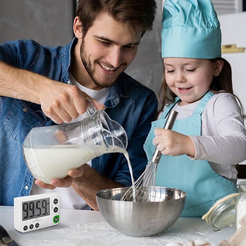 Marathon Housewares Large Display Digital Timer with Adjustable Volume - White