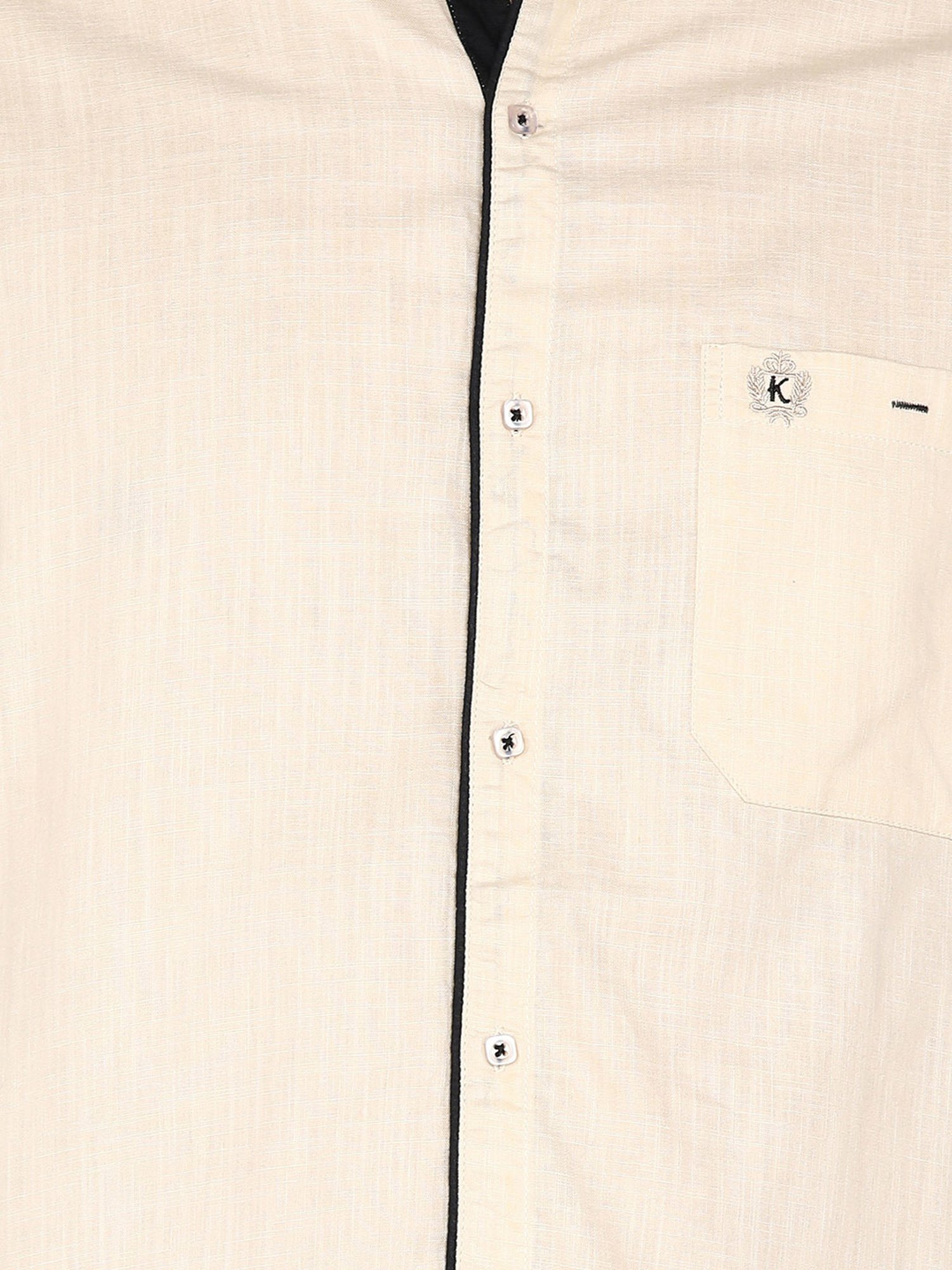 Kuons Avenue Light Beige Slim Fit Shirt
