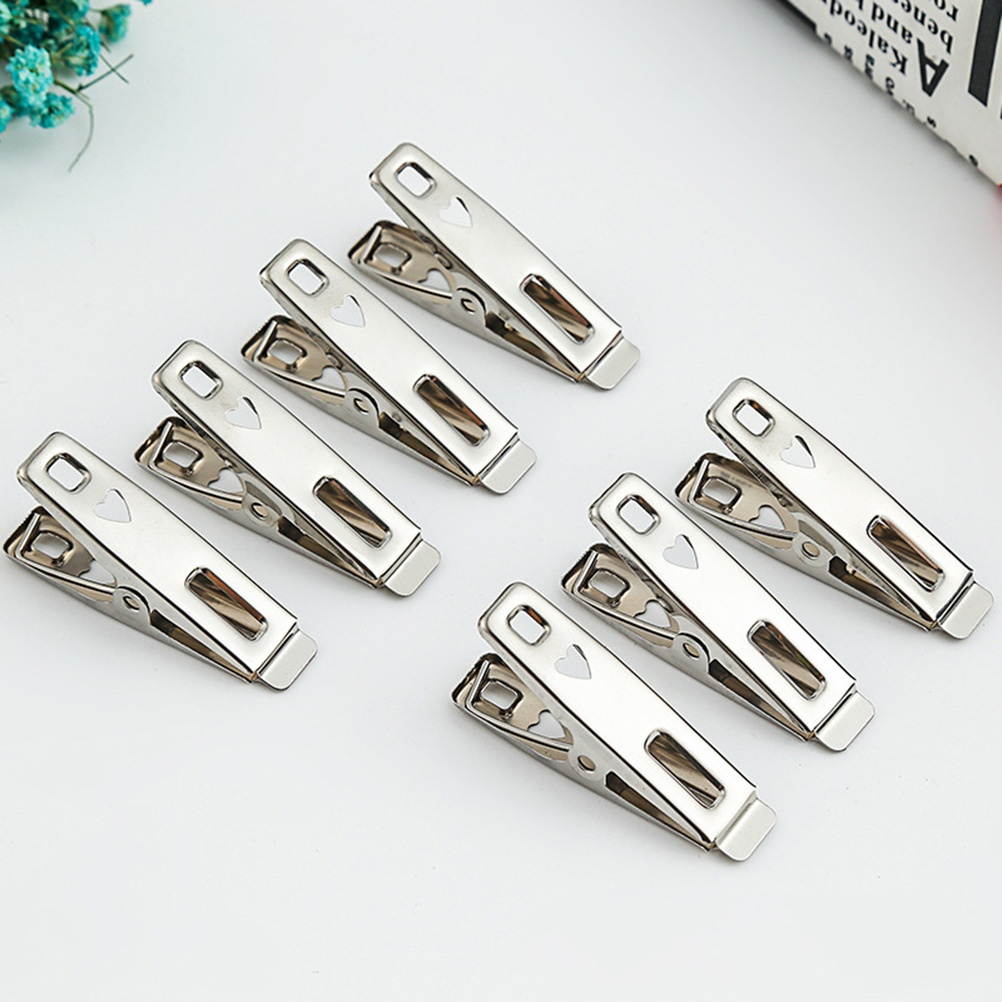 100PCS/Pack Stainless Steel Clothes Pins Windproof Antiskid Metal Clothes Clips Clothes Drying Hanger (5cm)