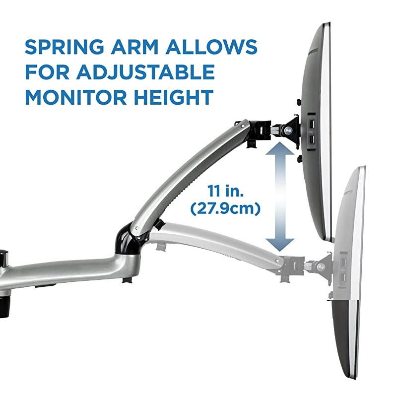 MI-4PC313S Triple Desk Monitor Mount, Silver