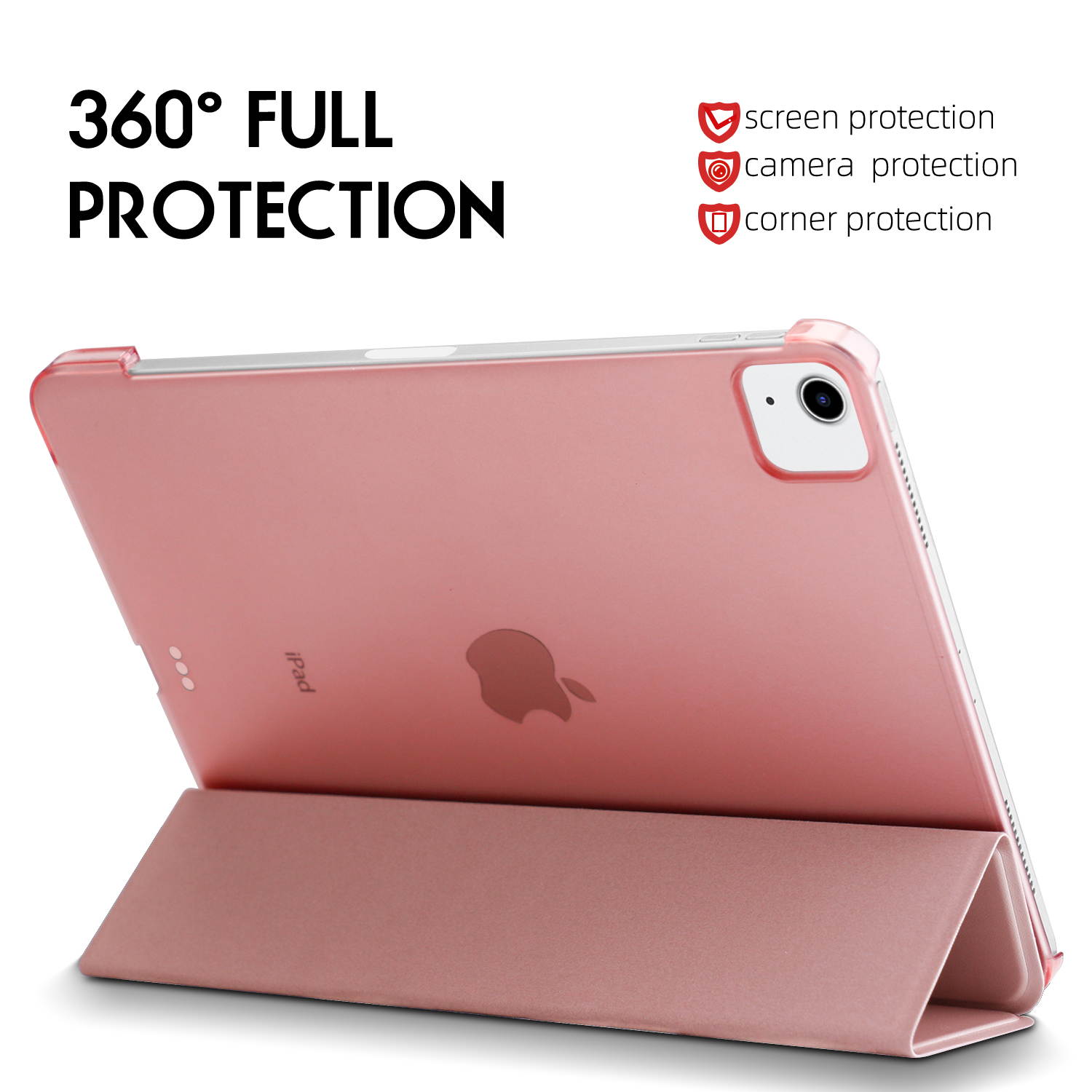DONWELL For Apple iPad &nbsp;Air&nbsp;4th 10.9&lsquo;&rsquo;&nbsp;2020, iPad&nbsp;Pro&nbsp;11&lsquo;&rsquo;&nbsp;2020, iPad&nbsp;Pro&nbsp;11&lsquo;&rsquo;2018, &nbsp;Case&nbsp;Shockproof Leather&nbsp;Stand&nbsp;Tablet&nbsp;Cover Rose Gold