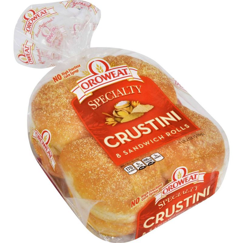 Oroweat White Crustini Rolls - 18oz