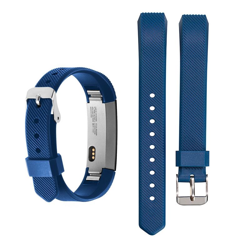 Zodaca Wristband w/Metal Buckle Clasp compatible with Fitbit Alta/Alta HR Replacement Band, Dark Blue