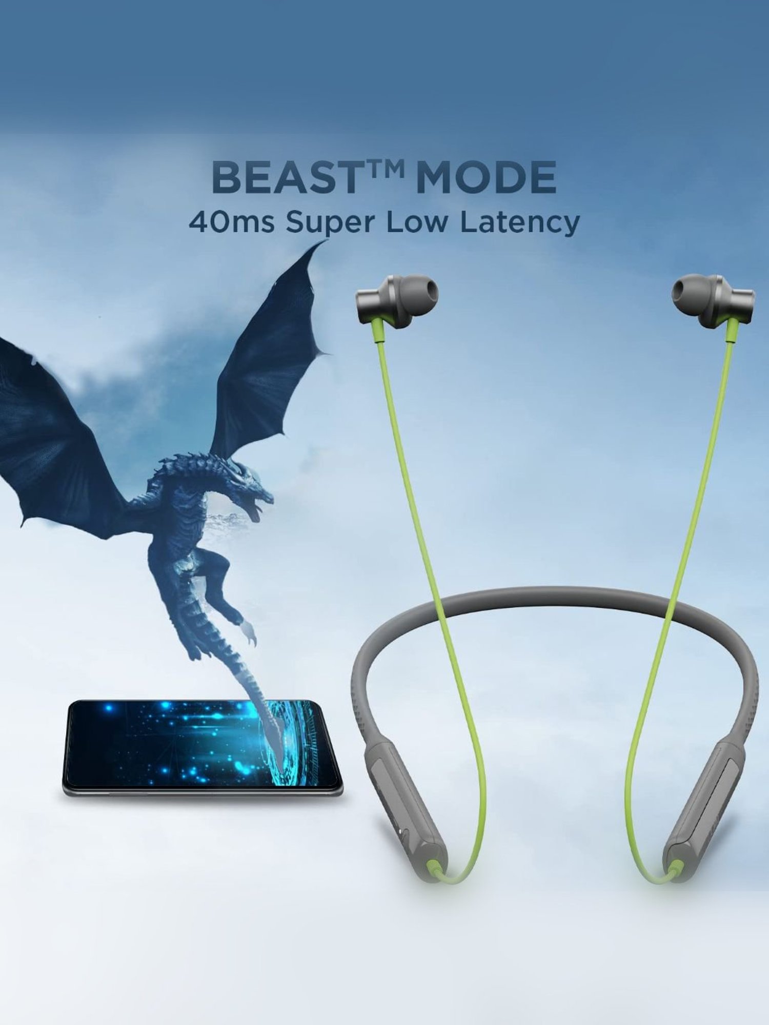 Boat Rockerz Apex Bluetooth Wireless in Ear Neckband with 30H Playtime (Funk Lime)