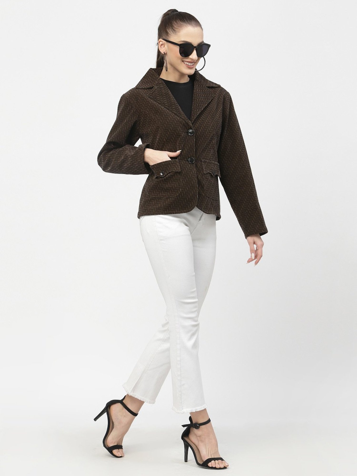 Westwood Brown Printed Blazer