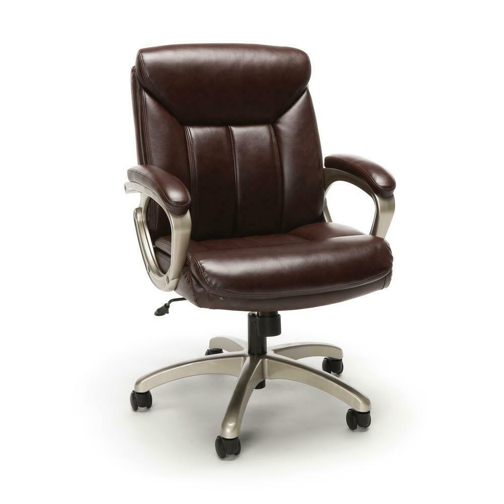 OFM ESS-6020-BRN Leather Executive Office Chair With Arms