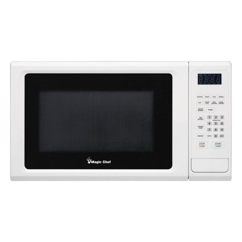 Magic Chef MCM1110W 1000 Watt 1.1 Cubic Feet Microwave with Digital Touch Controls and Display, White (Certified Refurbished)