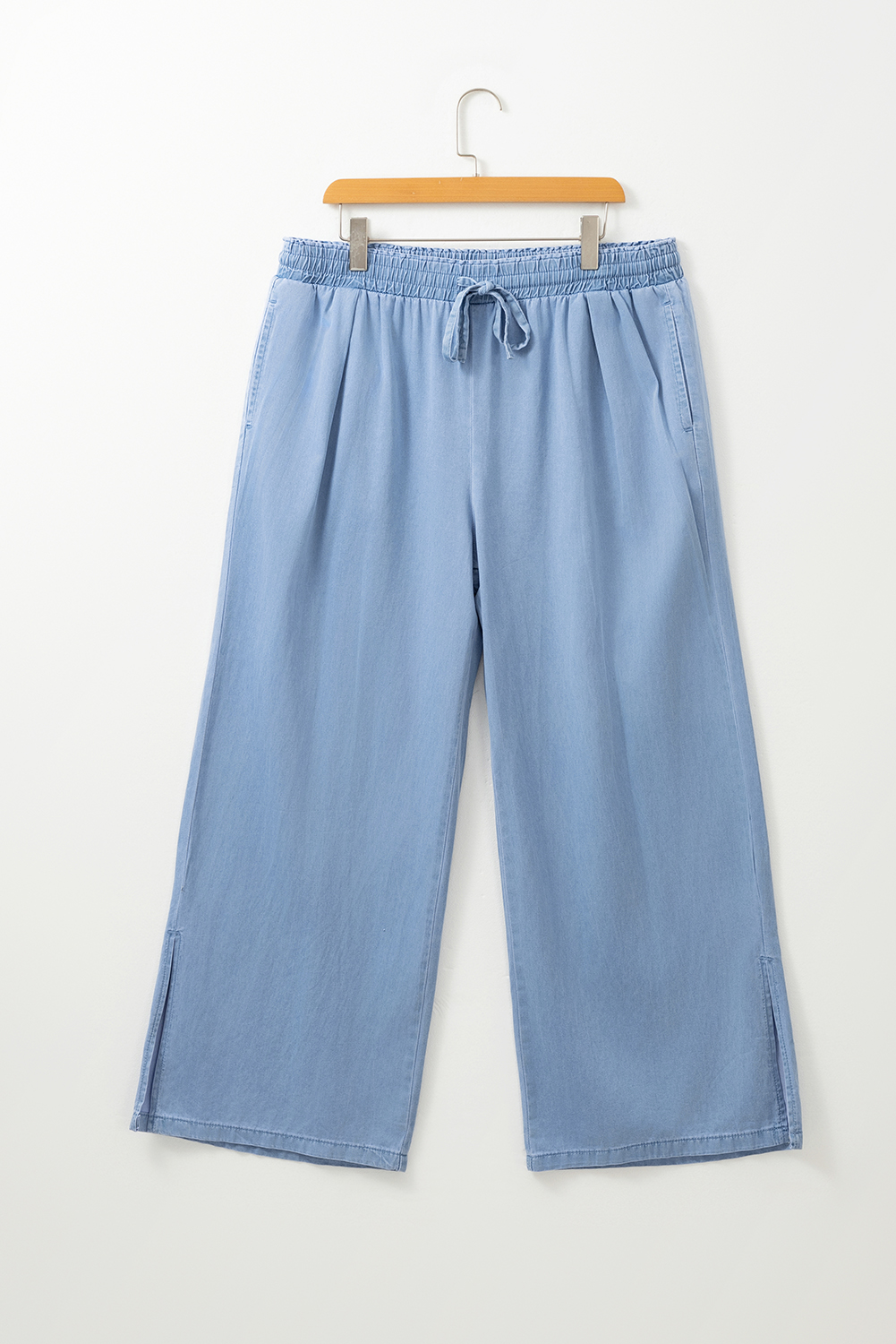 Dark Blue Plus Size Stitching Washed Flare Jeans